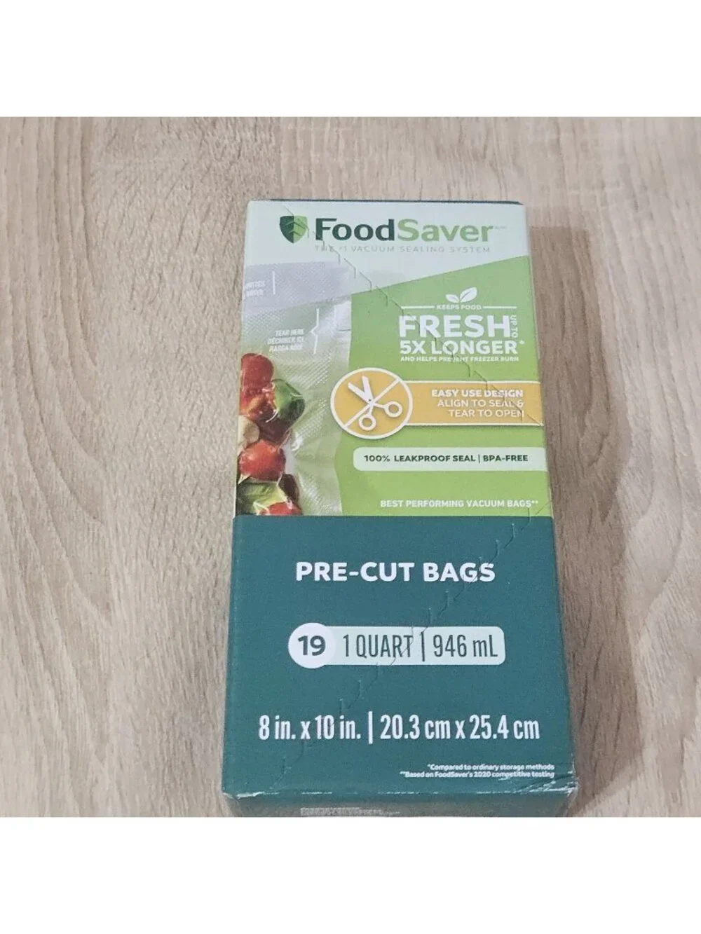 FoodSaver Vacuum Seal Zipper Bags, 1 Quart, 19 Count